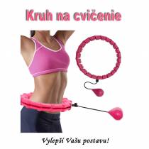 Inteligentný fitnes kruh na chudnutie Hula Hoop s loptičkou - ružová
