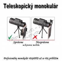 Monokulárny teleskop 40x60 HD so 40 násobným priblížením